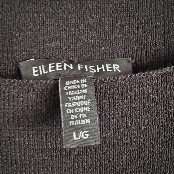 Eileen Fisher Black Italian Wool Sleeveless Tank Dress Size Large - Picture 2 of 6